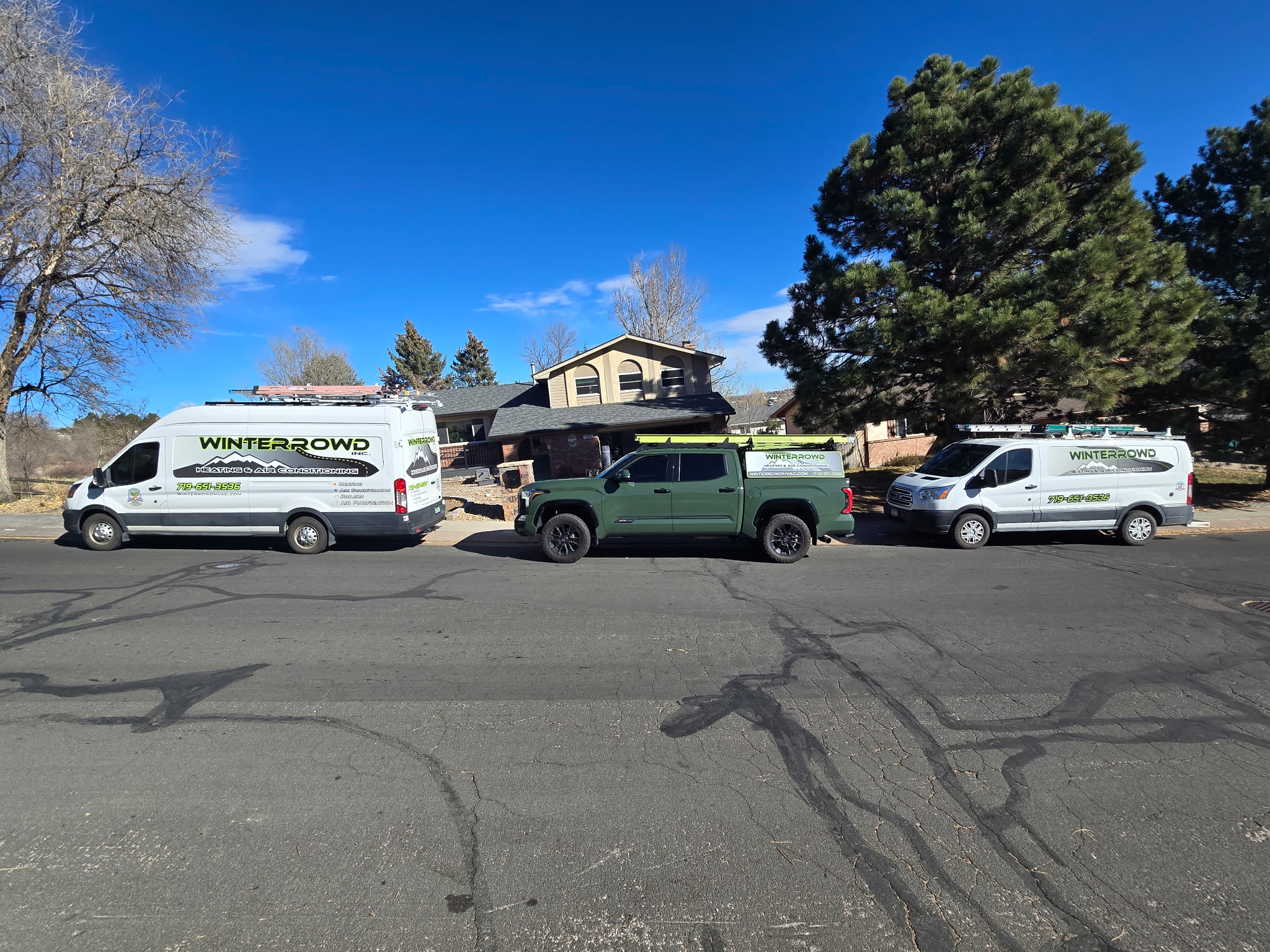 Winterrowd Heating & Air Conditioning service trucks ready for calls in Colorado Springs