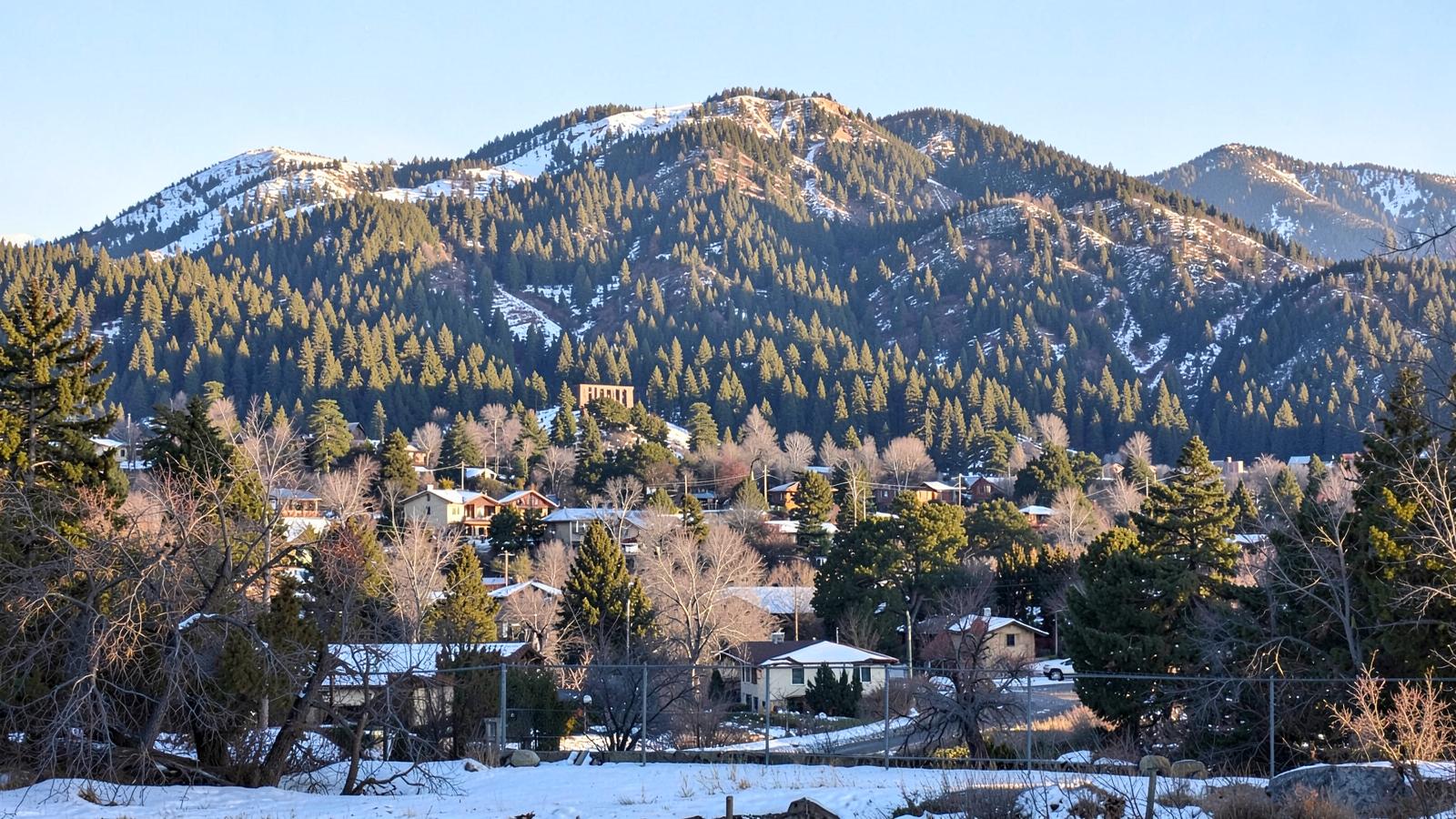 Monument Colorado landscape with pine hills and Mount Herman